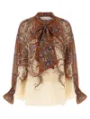 Zimmermann Rhiannon Multicolor Blouse With Tie Closure On The Front And Paisley Print In Ramie Woman