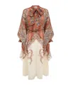 Zimmermann Womens Rhiannon Floral Woven Midi Dress Cream Paisley