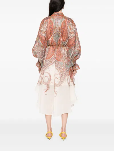Zimmermann Rhiannon Tie Neck Midi Dress In White