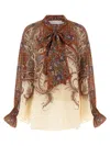 Zimmermann Rhiannon Tie Neck Shirt And Blouse Multicolor