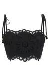 Zimmermann Rhiannon Embroidered Bodice Top In Black In Black