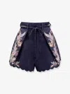 Zimmermann Womens Navy Multi Paisley Rhiannon Floral Linen Shorts Xs