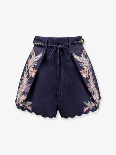 ZIMMERMANN RHIANNON TUCK LINEN SHORT