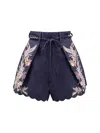 Zimmermann Rhiannon Tuck Linen Short In Blue