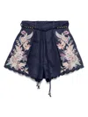 Zimmermann Rhiannon Tuck Printed Linen Shorts In Blue
