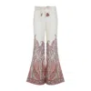 Zimmermann Rhiannon Multicolor Flared Pants With Drawstring Waist And Paisley Print In Cotton Woman In Pattern