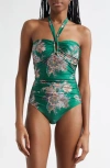 Zimmermann Rhiannon Wide Link 1pc In Teal Multi Paisley
