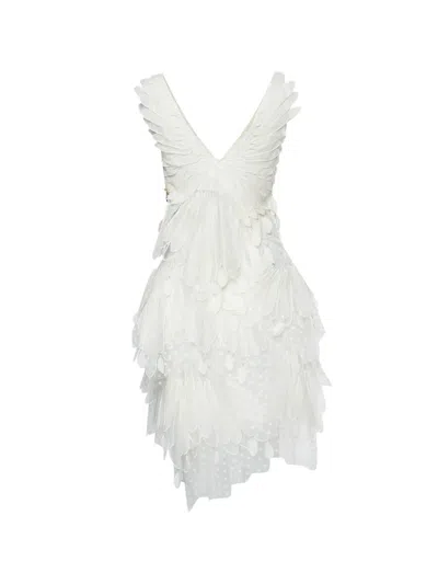 Pre-owned Zimmermann Rhythmic Feather-detail Suit In White