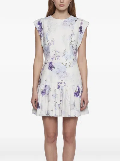Pre-owned Zimmermann Rhythmic Floral-print Mini Dress In White