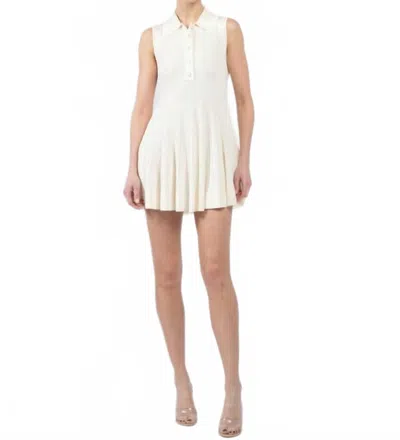 Zimmermann Rib Polo Mini Dress In Parchment In White
