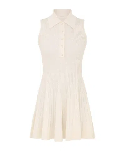 Zimmermann Rib Polo Mini Dress In White