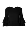 Zimmermann Story 1 Tiered Ruffle Top Black In Black