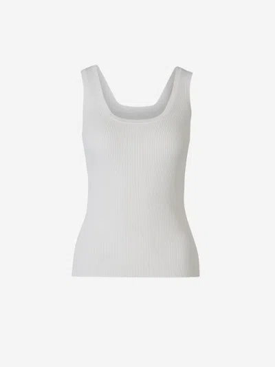 Zimmermann Ribbed Knit Top In White