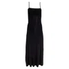 Zimmermann Ribbed Square Neck Maxi Dress In Black Viscose In Black