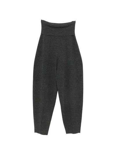 Zimmermann Ribbed-waistband Tapered Trousers In Black