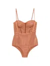 RIBBON-TRIM CORSET BODYSUIT