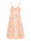 Zimmermann Womens Golden Bloom Rebellion Drape Linen And Silk Midi Dress In Multi