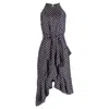 Zimmermann Rife Flounce Picnic Dress In Navy Silk