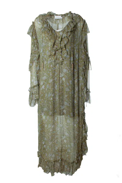 Zimmermann , Riffle Green Floral Printed Maxi Dress