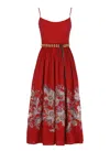 Zimmermann Rhiannon Corset Midi Dress In Red