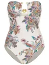Zimmermann Rhiannon Hardware-detailed Strapless One-piece Swimsuit In White