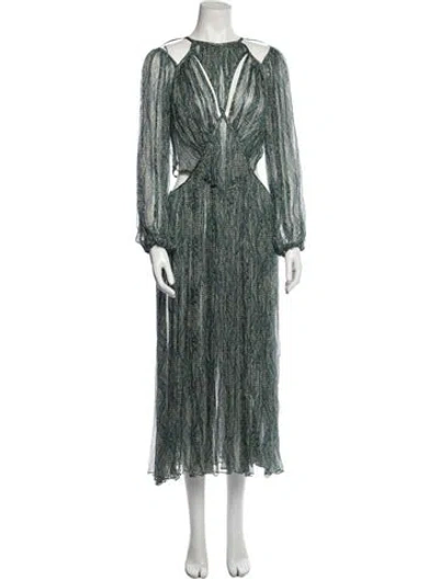 Pre-owned Zimmermann Riot Web Long Dress In Green