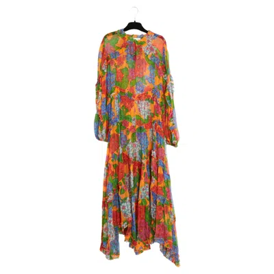 Pre-owned Zimmermann Robe T2 Fr40 Floral Silk Muslin Maxi Dress Uk12 Us10 Pristine In Brown