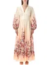 Zimmermann Awaken Plunge Maxi Dress With Separate Slip Clothing In Multi
