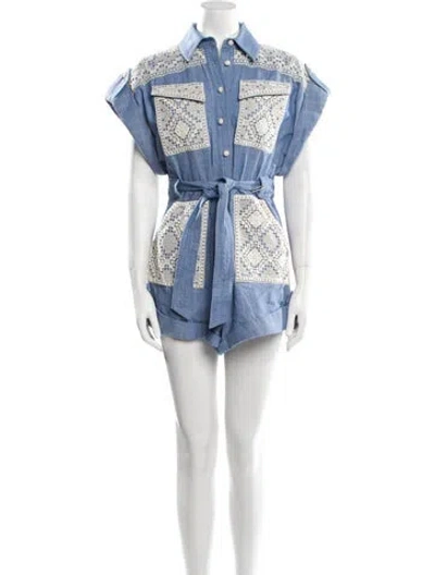 Pre-owned Zimmermann Romper In Blue