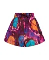 Zimmermann Tie-dyed Silk Chiffon Shorts In Red