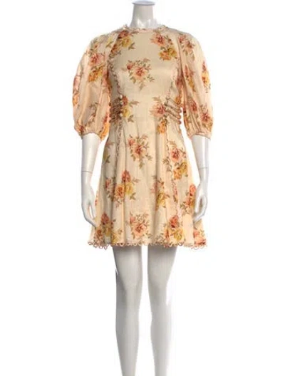 Pre-owned Zimmermann Rosa Mini Dress In Orange