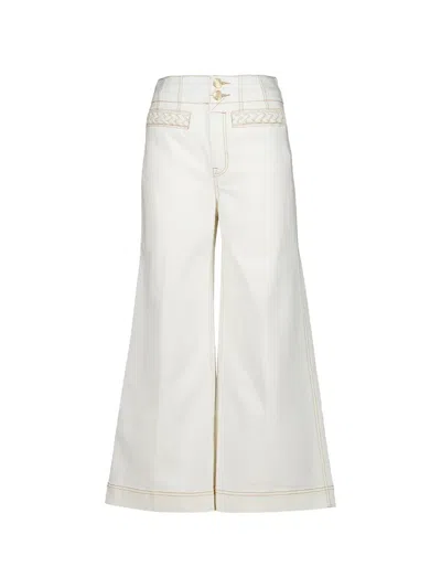 Zimmermann Roselight Braided-detail Jeans In White