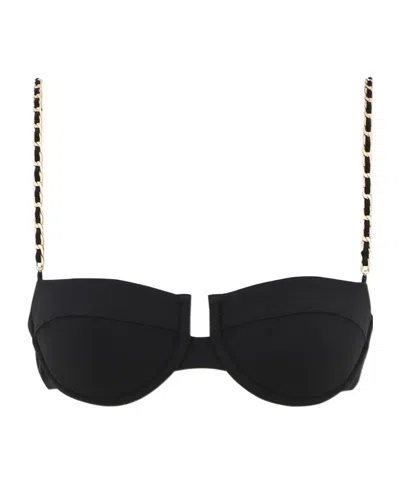 Zimmermann Roselight Chain Balconette Top In Black