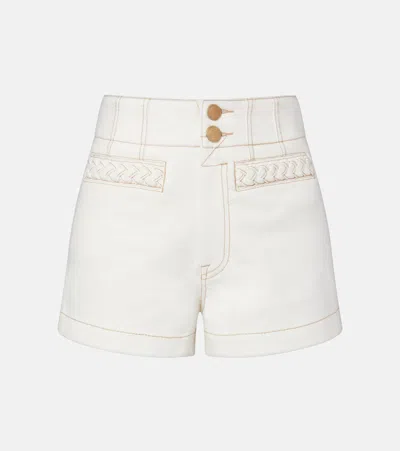 Zimmermann Roselight Denim Shorts In White