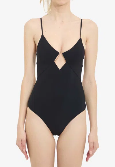 Zimmermann Roselight Diamond One-piece Swimsuit In Black