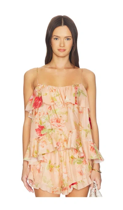 Zimmermann Roselight Frill Cami Top In Multi