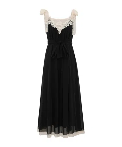 Zimmermann Roselight Lace-trim Maxi Dress In Black