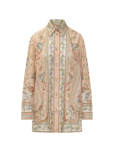 Zimmermann Roselight Paisley-print Shirt In Pink