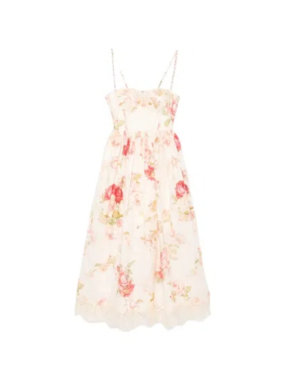 Zimmermann Roselight Picnic Midi Dress In Multi