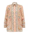Zimmermann Womens Pink Tapestry Floral Roselight Printed Silk Shirt In Gold