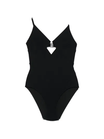 Zimmermann Roselight Diamond Wire Swimsuit In Black