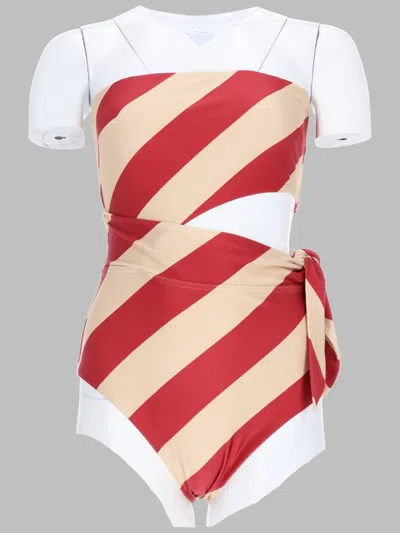 Zimmermann Roselight Tie Bandeau Swimsuit In Multi