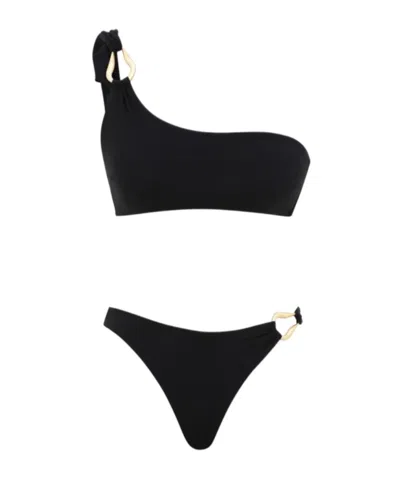 Zimmermann Roselight Trim Bikini In Black