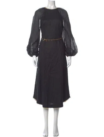 Pre-owned Zimmermann Rouleau Midi Length Dress W/ Tags In Black