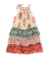 Zimmermann Kids Multicolor Wylie Halter Tiered Dress In Nude