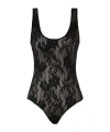 Zimmermann Scooped Stretch-lace Bodysuit In Black