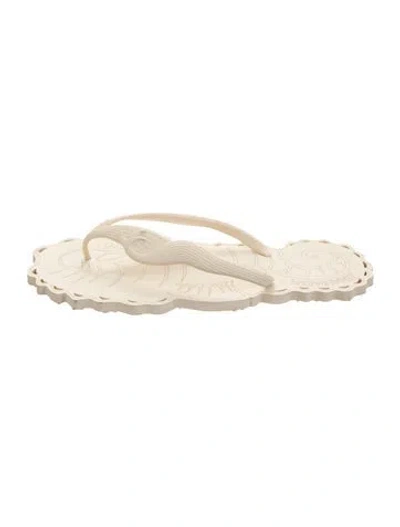 Pre-owned Zimmermann Rubber Graphic Print Flip Flops In Neutrals