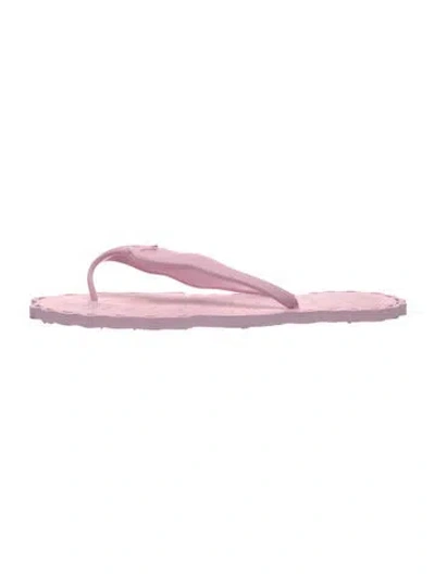Pre-owned Zimmermann Rubber Printed Flip Flops In Pink