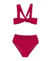 Zimmermann Ruched Clothing Bikini Set In Red