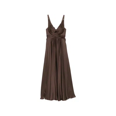 Zimmermann Ruched Cut-out Maxi Dress In Brown
